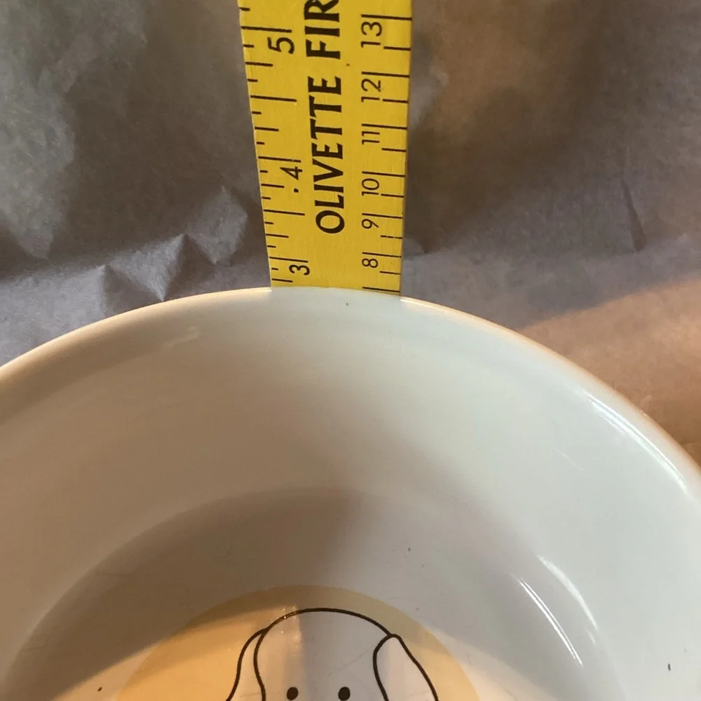 Target Dog Bowl - red and tan stripes, cute dog drawing